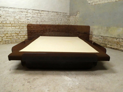 Vintage gerookt plexiglas bed, 1970