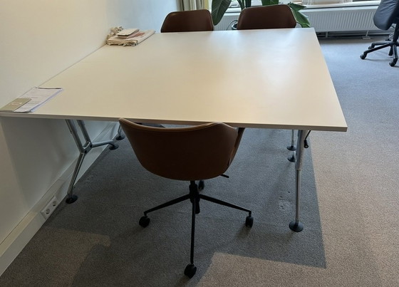 Image 1 of 4X Nikki Cognac Leer Bureaustoel 