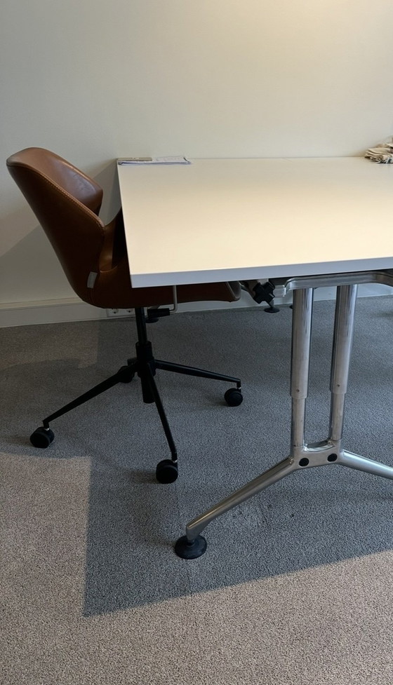 Image 1 of 4X Nikki Cognac Leer Bureaustoel 