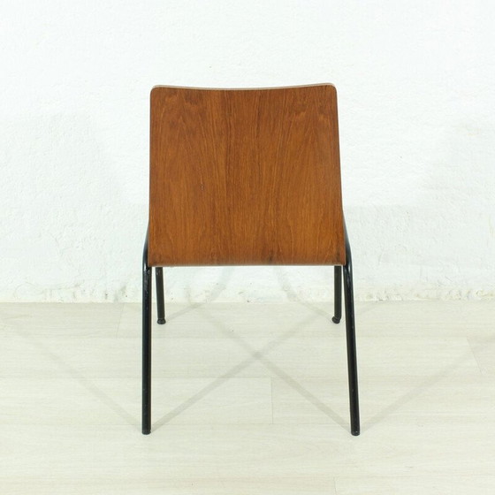 Image 1 of Vintage teakhouten en metalen bureaustoel