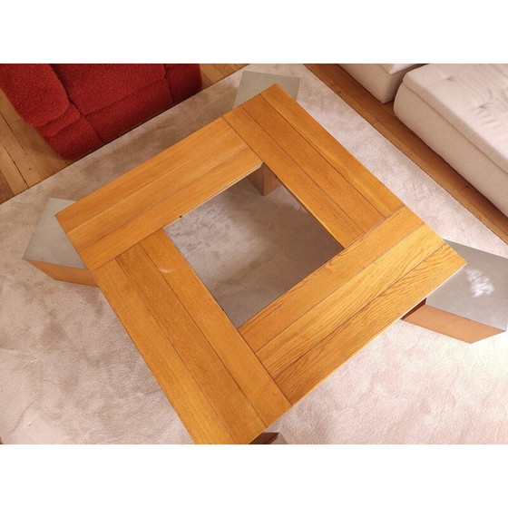 Image 1 of Vintage salontafel met 4 kubusvormige zitplaatsen van Tecno, 1970
