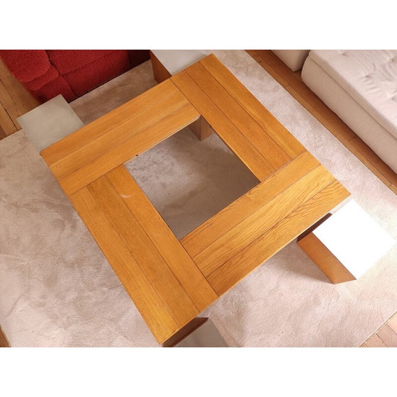 Image 1 of Vintage salontafel met 4 kubusvormige zitplaatsen van Tecno, 1970