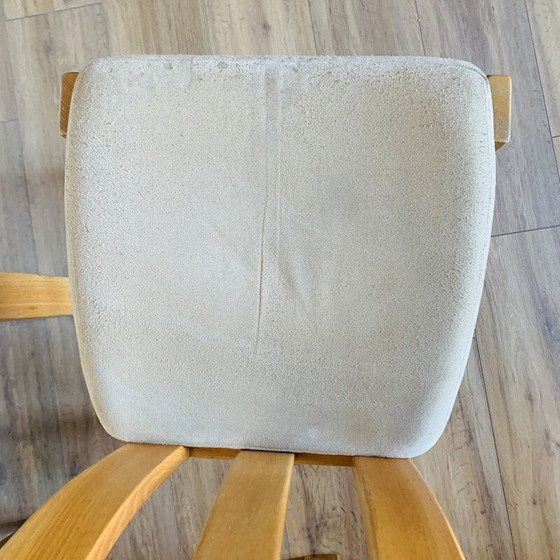 Image 1 of Set van 4 vintage stoelen in massief iepenhout en alcantara voor Regain, 1980