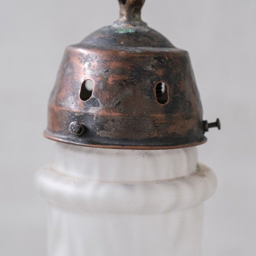 Vintage "Cloudy" hanglamp van ondoorzichtig glas, Frankrijk 1960