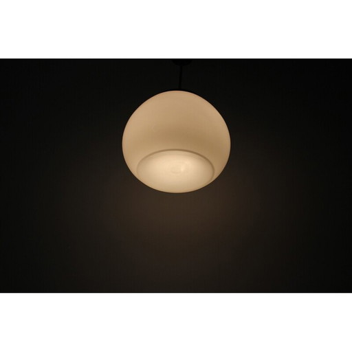 Vintage glazen en metalen hanglamp voor Napako, Tsjecho-Slowakije 1960