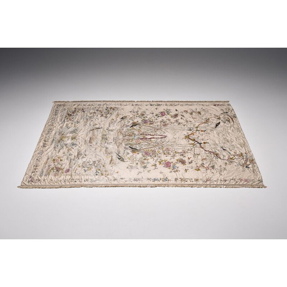 Image 1 of Vintage art deco zijden vloerkleed van Axel Vervoordt, 1800