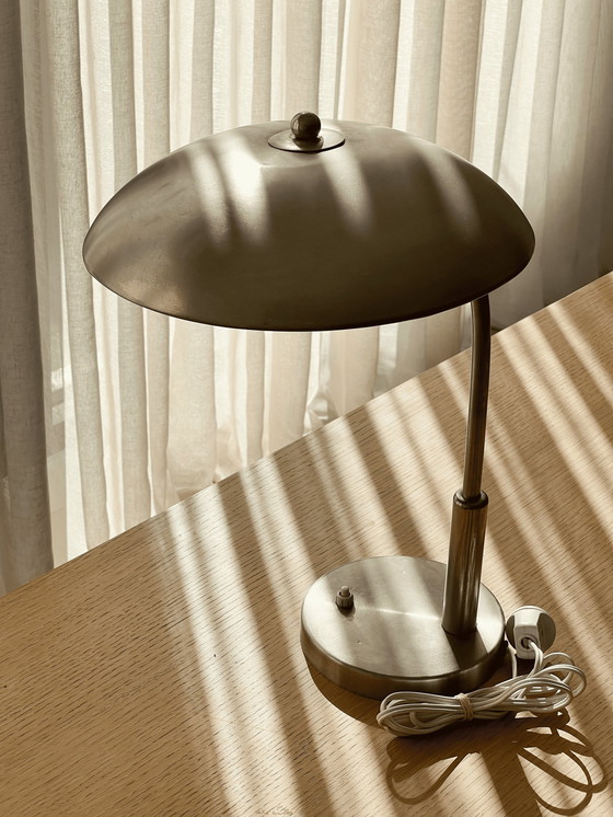 Image 1 of Vintage 50S Zeldzame Vernikkelde Bureaulamp