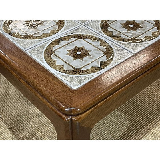 Image 1 of Vintage teakhouten salontafel met betegeld blad, 1970