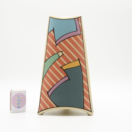 Image 1 of Rosenthal Studio-Linie Flash Iconische Vaas Dorothy Hafner 80S Memphis Tijdperk H23Cm