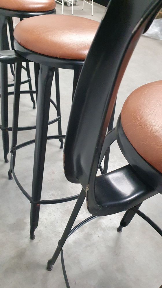 Image 1 of 6X Chaise Nicolle Franse Industriële Metalen Design Barkruk