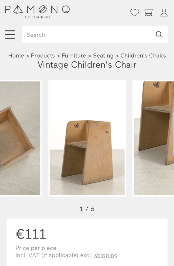 Image 1 of Vintage birch plywood kids chair