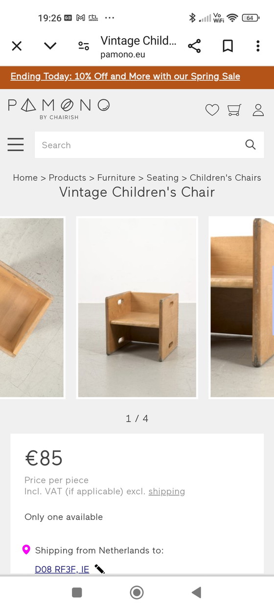 Image 1 of Vintage birch plywood kids chair