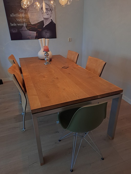 Massief Eikenhouten Eettafel