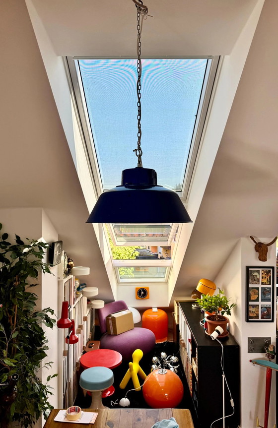 Image 1 of Industriële Hanglamp Art Deco Geëmailleerd Antiek Fabriekslamp Vintage Bauhaus Retro Verlichting Loft