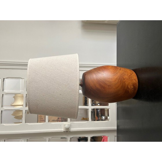 Image 1 of Vintage massief teakhouten lamp, 1960