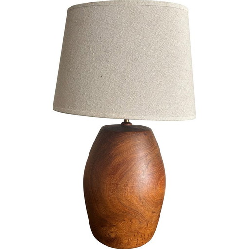 Vintage massief teakhouten lamp, 1960