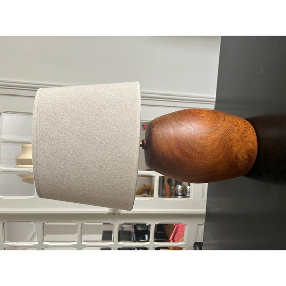 Image 1 of Vintage massief teakhouten lamp, 1960