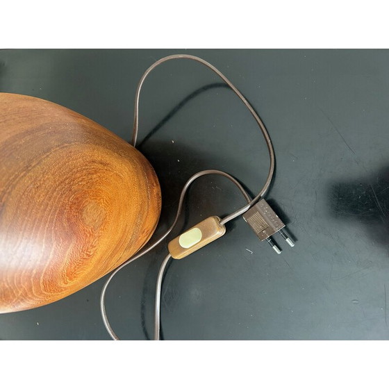 Image 1 of Vintage massief teakhouten lamp, 1960