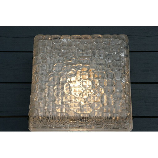 Vintage vierkante plafondlamp van Rzb, Duitsland 1960