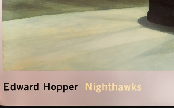 Image 1 of Edward Hopper. Nighthawks 1942 (Olieverf Op Doek). Xxl Formaat 161X 100Cm. Gesigneerd In De Plaat.