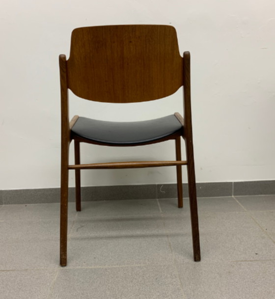 Image 1 of Hartmut Lohmeyer voor Wilkhahn 1950's eetkamerstoel teakhout ontwerp