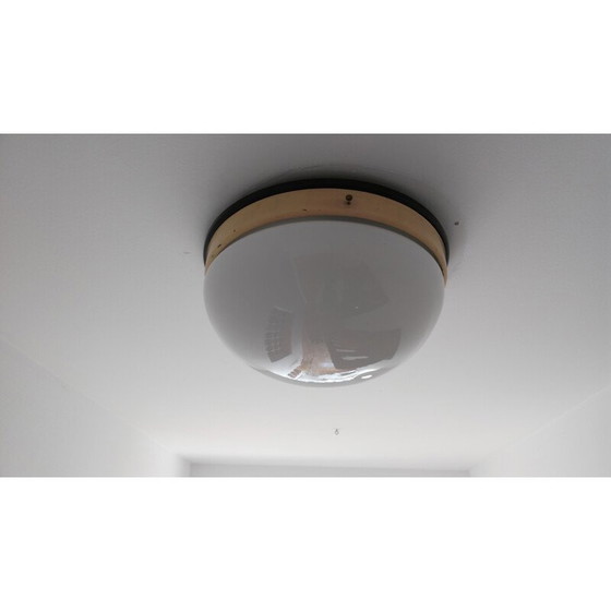 Image 1 of Vintage plafondlamp in bakeliet en opaline, 1930