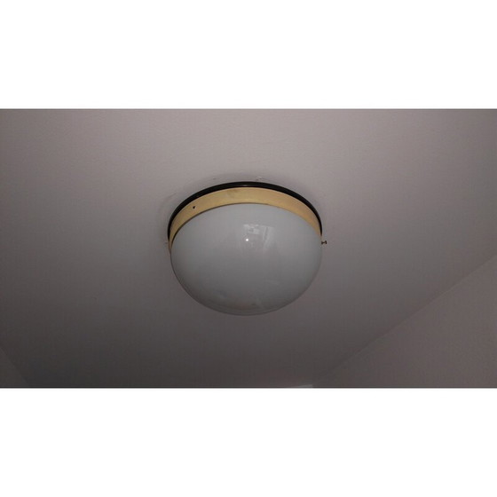 Image 1 of Vintage plafondlamp in bakeliet en opaline, 1930