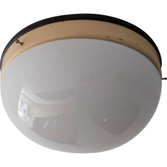 Image 1 of Vintage plafondlamp in bakeliet en opaline, 1930