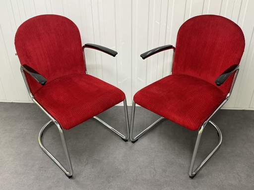 2X Gispen Gebr. Van Der Stroom Dutch Originals 413R Chair