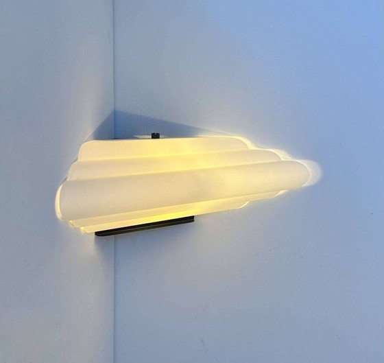 Image 1 of Murano Opaline Glazen Hoek Wandlamp van Vetri - Italië 1970