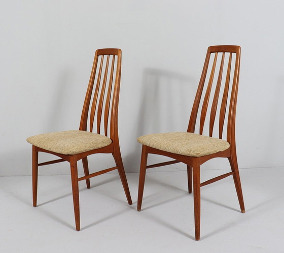 Image 1 of 4 sets teakhouten stoelen van Niels Koefoed voor Hornslet, model: Eva, Denemarken, jaren 1960