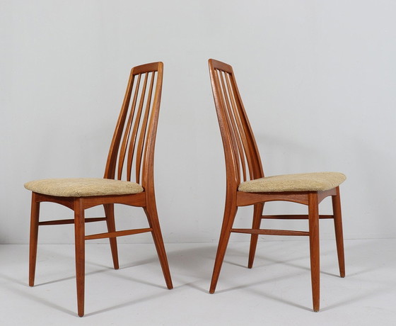 Image 1 of 4 sets teakhouten stoelen van Niels Koefoed voor Hornslet, model: Eva, Denemarken, jaren 1960