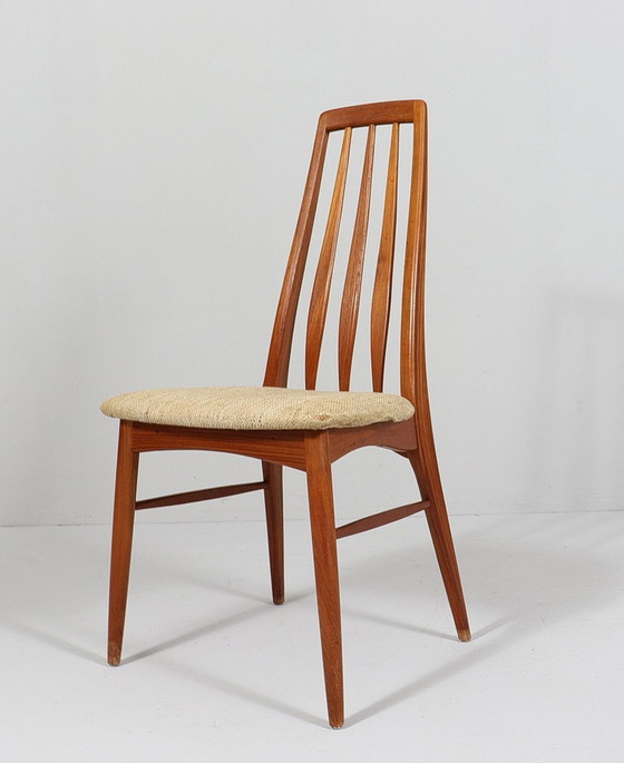 Image 1 of 4 sets teakhouten stoelen van Niels Koefoed voor Hornslet, model: Eva, Denemarken, jaren 1960