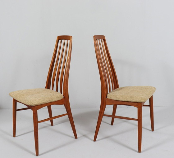 Image 1 of 4 sets teakhouten stoelen van Niels Koefoed voor Hornslet, model: Eva, Denemarken, jaren 1960