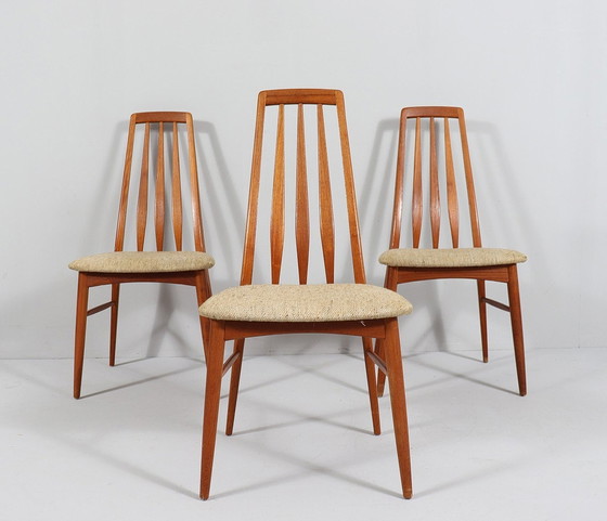 Image 1 of 4 sets teakhouten stoelen van Niels Koefoed voor Hornslet, model: Eva, Denemarken, jaren 1960