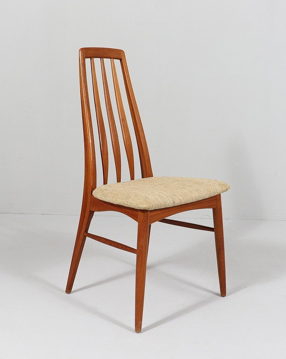 Image 1 of 4 sets teakhouten stoelen van Niels Koefoed voor Hornslet, model: Eva, Denemarken, jaren 1960