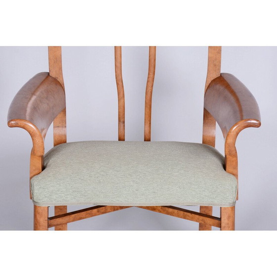 Image 1 of Set van 3 vintage Art Deco fauteuils in beukenfineer, Tsjecho-Slowakije 1930