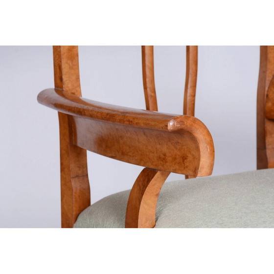 Image 1 of Set van 3 vintage Art Deco fauteuils in beukenfineer, Tsjecho-Slowakije 1930