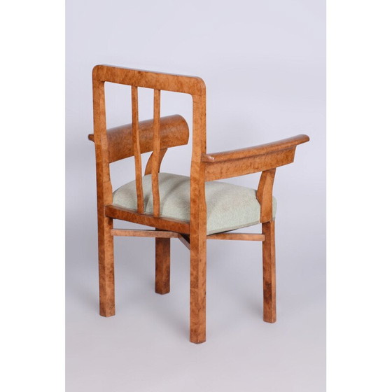 Image 1 of Set van 3 vintage Art Deco fauteuils in beukenfineer, Tsjecho-Slowakije 1930