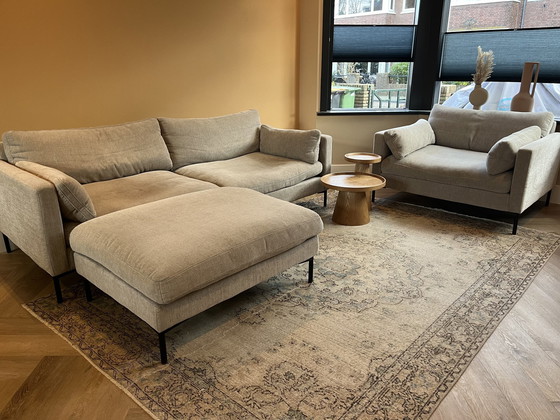 Image 1 of Zuiver Summer Set In Latte – 3-Zitsbank, Hocker & Loveseat 