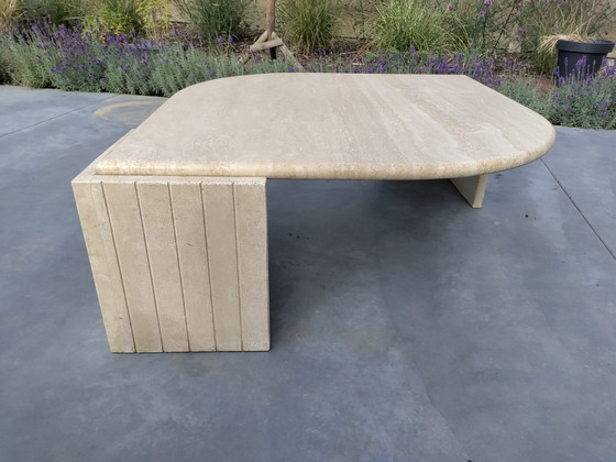 Image 1 of Travertine Teardrop Coffee Table