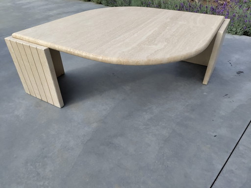 Travertine Teardrop Coffee Table