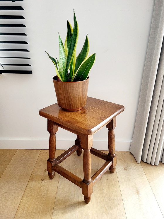 Image 1 of Houten Bijzettafeltje Of Plantentafel Landelijke Stijl, Massief Hout