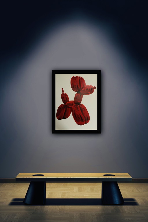 Grote Lithografische Afbeelding "Balloon Dog (Red)" Jeff Koons,