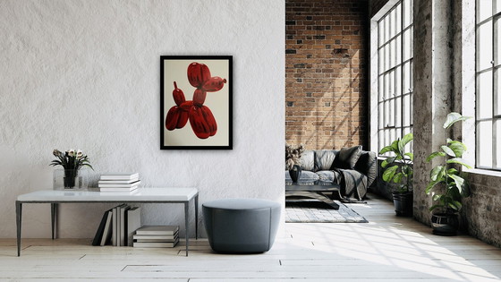 Image 1 of Grote Lithografische Afbeelding "Balloon Dog (Red)" Jeff Koons,