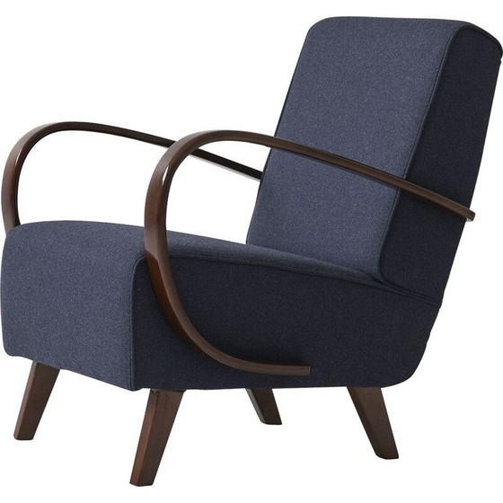 Image 1 of Vintage gebogen houten fauteuil "H-410" van Jindřich Halabala, Tsjechië 1930