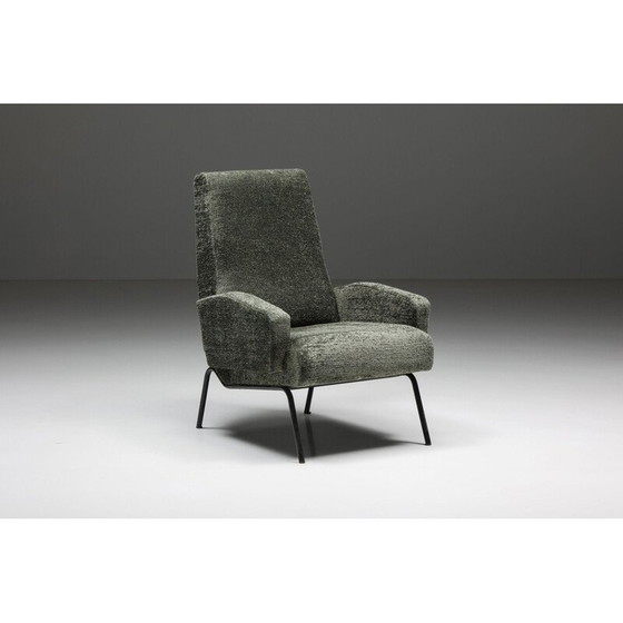 Image 1 of Paar vintage fauteuils in gerecyclede stof, jaren 1950