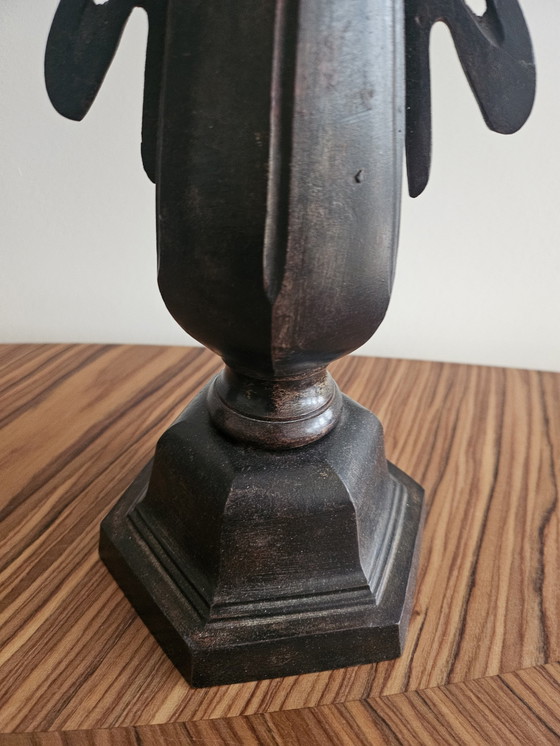 Image 1 of Vintage Art Nouveau Bronzen Kandelaar