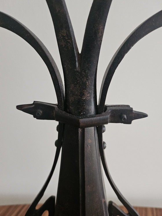 Image 1 of Vintage Art Nouveau Bronzen Kandelaar