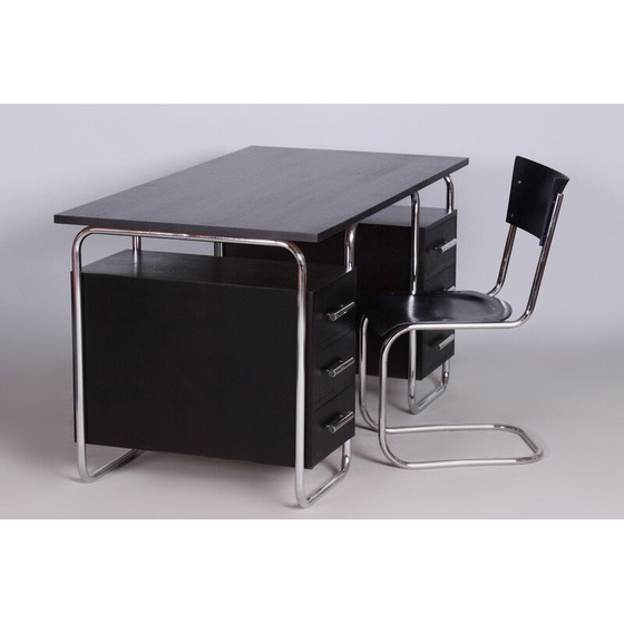 Image 1 of Vintage Bauhaus bureau en stoel door R. Slezak, Tsjechië 1930